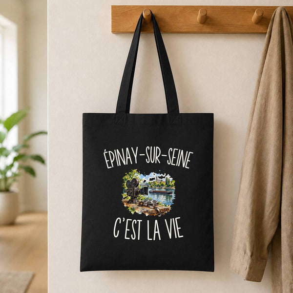Tote Bag Noir Épinay-sur-Seine c’est la vie