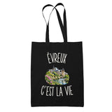 Tote Bag Noir Évreux c’est la vie
