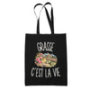 Tote Bag Noir Grasse c’est la vie