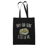 Tote Bag Noir Ivry-sur-Seine c’est la vie