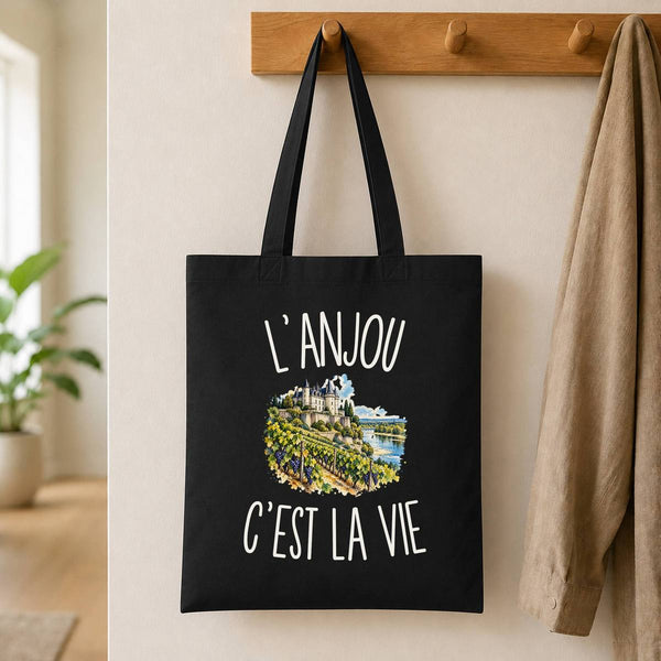 Tote Bag Noir L’Anjou c’est la vie