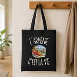 Tote Bag Noir L’Arménie c’est la vie