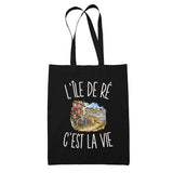 Tote Bag Noir L’Île de Ré c’est la vie