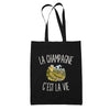 Tote Bag Noir La Champagne c’est la vie