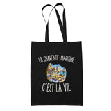Tote Bag Noir La Charente-Maritime c’est la vie