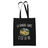 Tote Bag Noir La Franche-Comté c’est la vie