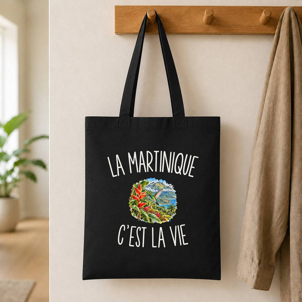 Tote Bag Noir La Martinique c’est la vie