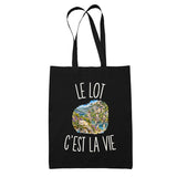 Tote Bag Noir Le Lot c’est la vie