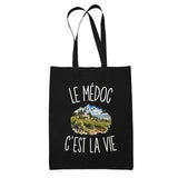 Tote Bag Noir Le Médoc c’est la vie