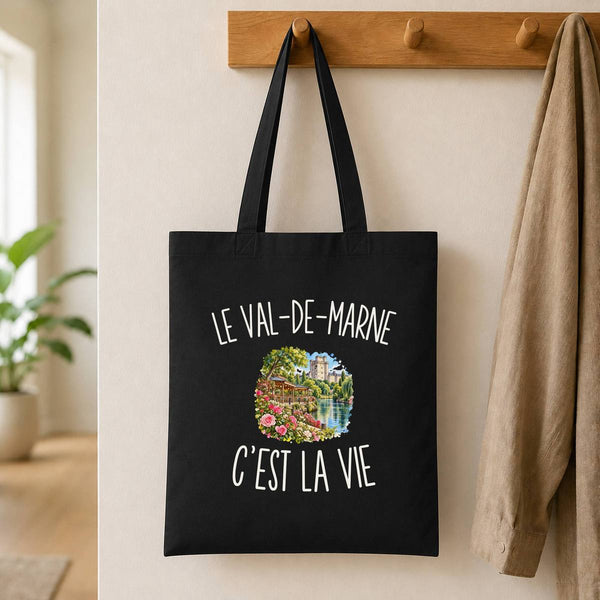 Tote Bag Noir Le Val-de-Marne c’est la vie