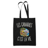 Tote Bag Noir Les Canaries c’est la vie