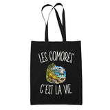 Tote Bag Noir Les Comores c’est la vie