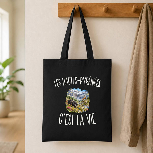 Tote Bag Noir Les Hautes-Pyrénées c’est la vie