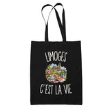 Tote Bag Noir Limoges c’est la vie