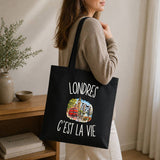 Tote Bag Noir Londres c’est la vie