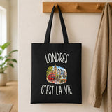 Tote Bag Noir Londres c’est la vie
