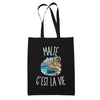 Tote Bag Noir Malte c’est la vie