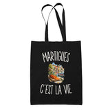 Tote Bag Noir Martigues c’est la vie