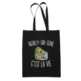 Tote Bag Noir Neuilly-sur-Seine c’est la vie