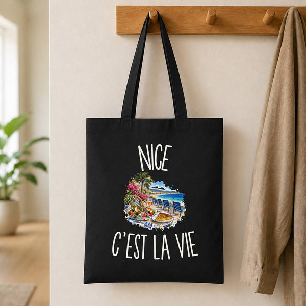 Tote Bag Noir Nice c’est la vie