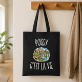 Tote Bag Noir Poissy c’est la vie