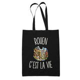 Tote Bag Noir Rouen c’est la vie