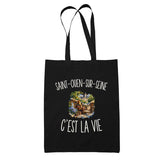 Tote Bag Noir Saint-Ouen-sur-Seine c’est la vie