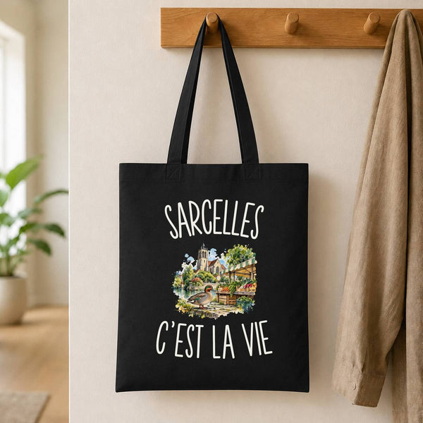 Tote Bag Noir Sarcelles c’est la vie