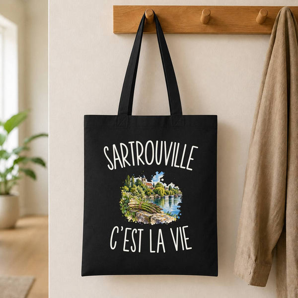 Tote Bag Noir Sartrouville c’est la vie