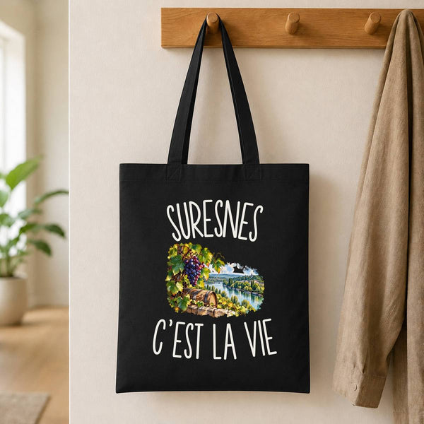 Tote Bag Noir Suresnes c’est la vie