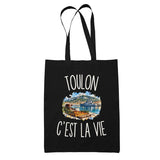 Tote Bag Noir Toulon c’est la vie