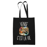 Tote Bag Noir Venise c’est la vie