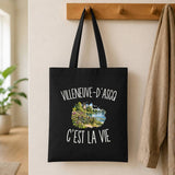 Tote Bag Noir Villeneuve-d’Ascq c’est la vie