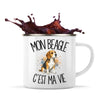 Mug Métal Émaillé Mon Beagle c'est ma vie