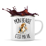 Mug Métal Émaillé Mon Beagle c'est ma vie
