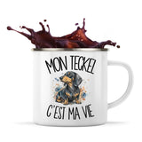 Mug Métal Émaillé Mon Teckel c'est ma vie