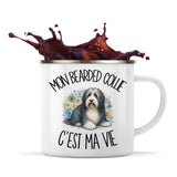 Mug Métal Émaillé Mon Bearded Collie c'est ma vie