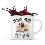 Mug Métal Émaillé Mon Bullmastiff c'est ma vie