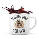 Mug Métal Émaillé Mon Cairn Terrier c'est ma vie