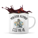 Mug Métal Émaillé Mon Dogue Allemand c'est ma vie