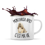 Mug Métal Émaillé Mon Lhassa Apso c'est ma vie