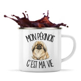 Mug Métal Émaillé Mon Pékinois c'est ma vie