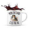 Mug Métal Émaillé Mon Shetland c'est ma vie
