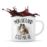Mug Métal Émaillé Mon Shetland c'est ma vie