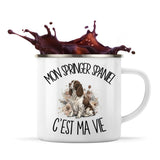 Mug Métal Émaillé Mon Springer Spaniel c'est ma vie