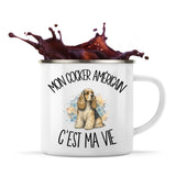Mug Métal Émaillé Mon Cocker Américain c'est ma vie