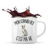 Mug Métal Émaillé Mon Cornish Rex c'est ma vie