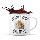 Mug Métal Émaillé Mon Chat Européen c'est ma vie
