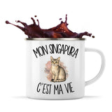 Mug Métal Émaillé Mon Singapura c'est ma vie