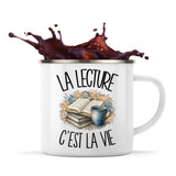 Mug Métal Émaillé La lecture c'est la vie